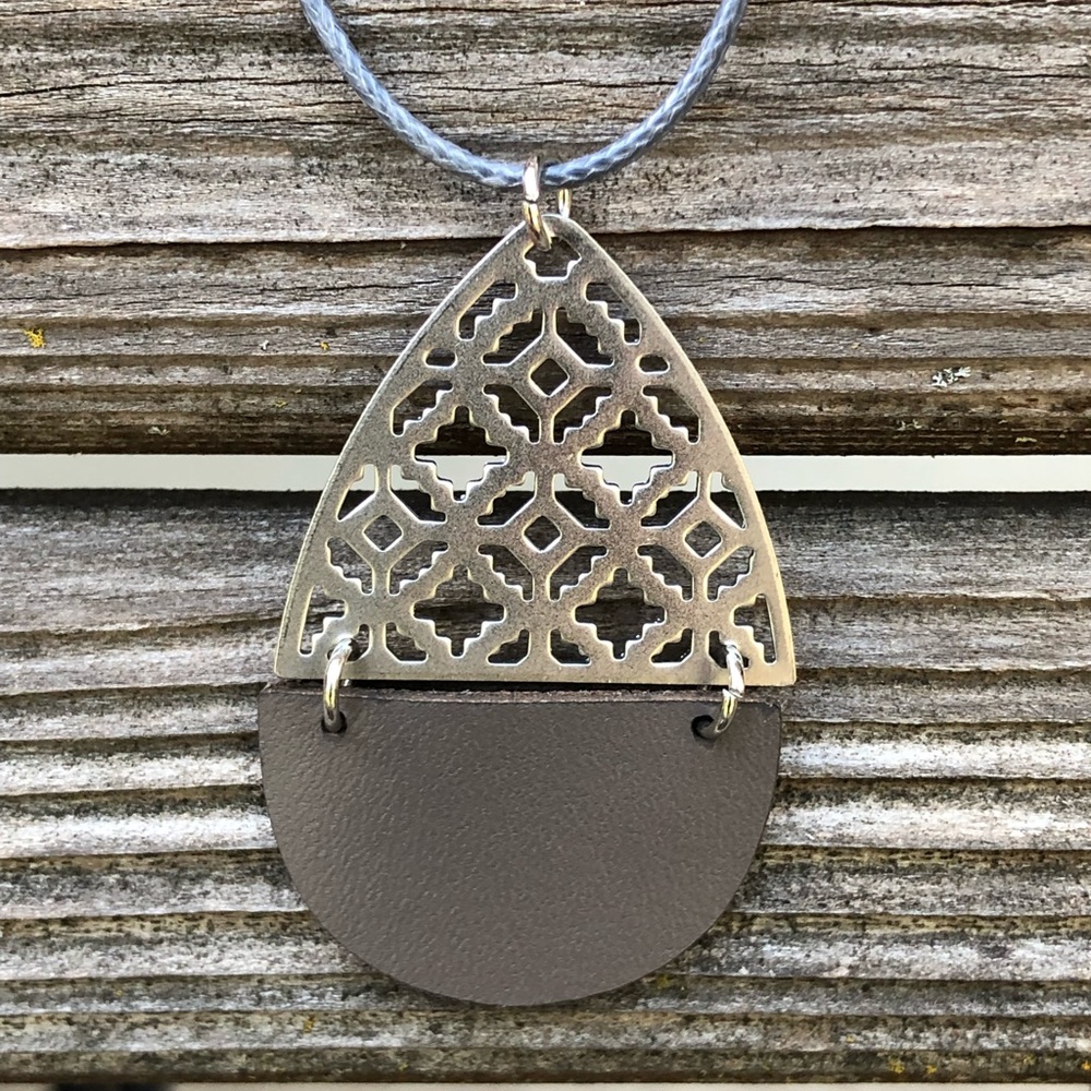 Polished Boho Cut Out Pendant Necklace